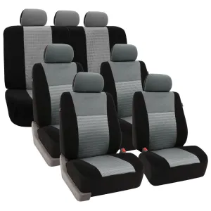 Trendy Elegance 3D Air Mesh 3 Row 7 Seater - Gray Seat Covers