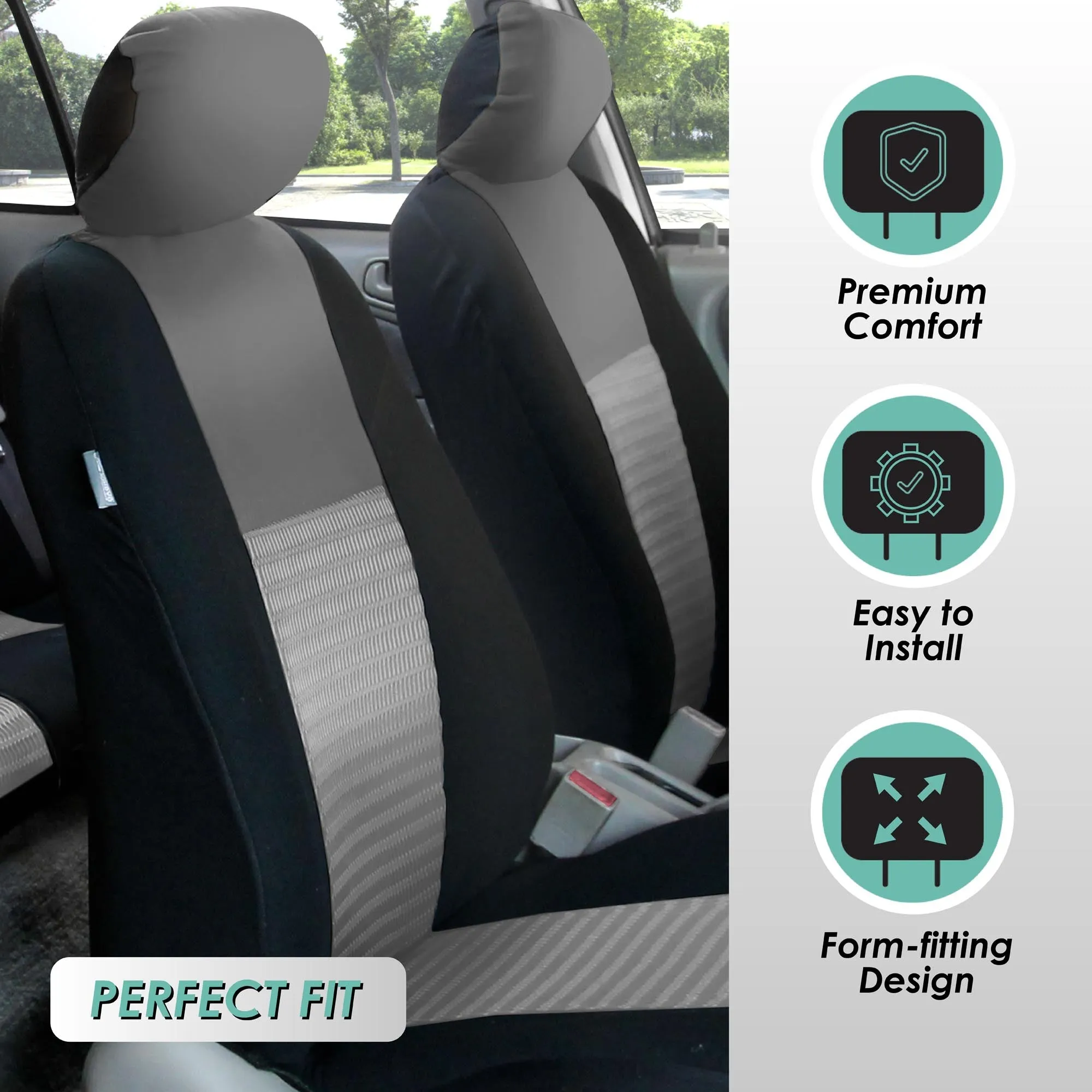 Trendy Elegance 3D Air Mesh 3 Row 7 Seater - Gray Seat Covers