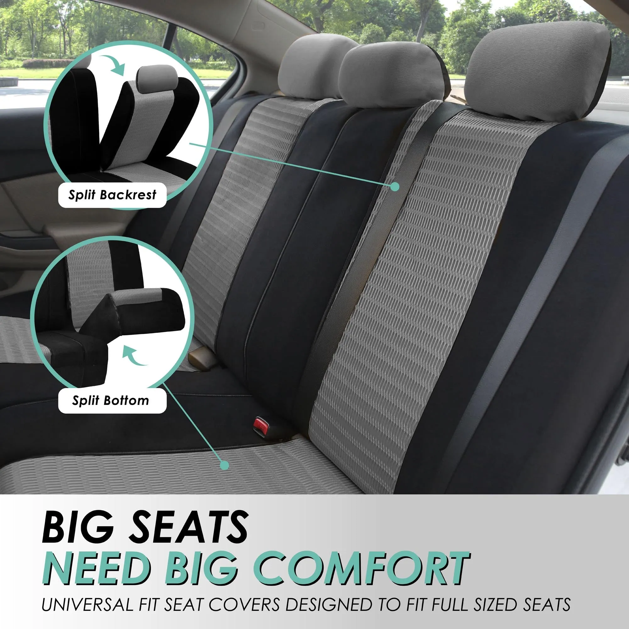 Trendy Elegance 3D Air Mesh 3 Row 7 Seater - Gray Seat Covers