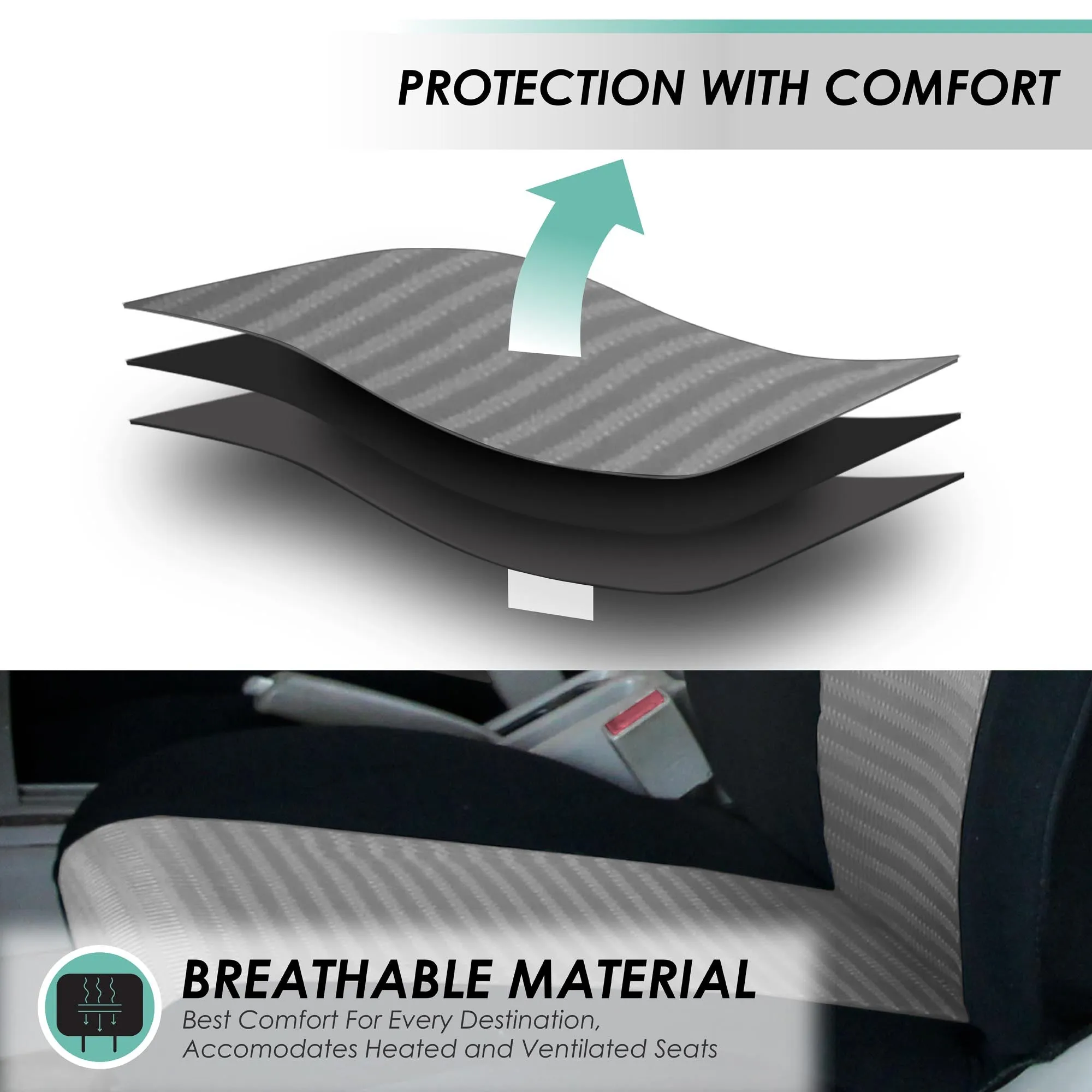 Trendy Elegance 3D Air Mesh 3 Row 7 Seater - Gray Seat Covers