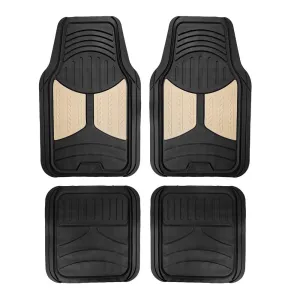 Trimmable ClimaProof Monster Eye Non-Slip Rubber Floor Mats - Full Set Beige