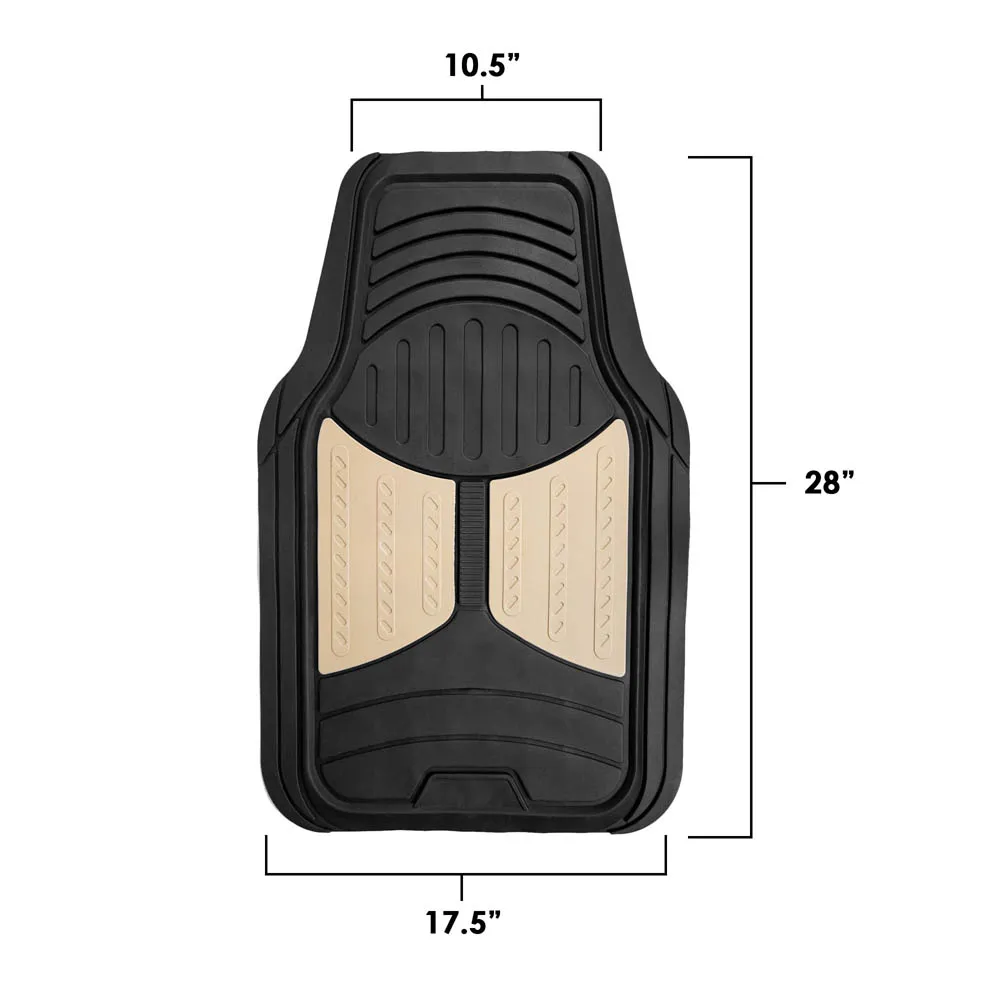 Trimmable ClimaProof Monster Eye Non-Slip Rubber Floor Mats - Full Set Beige