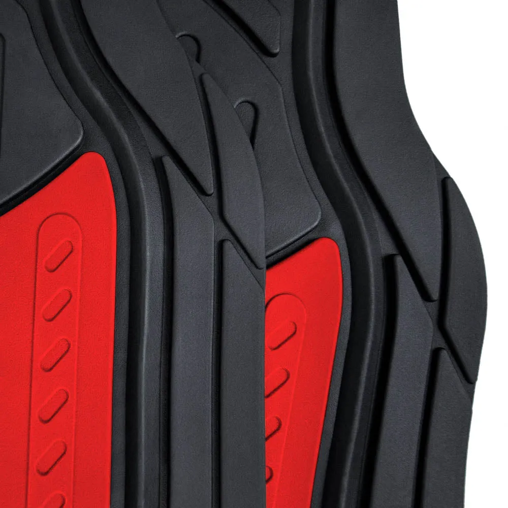 Trimmable ClimaProof Monster Eye Non-Slip Rubber Floor Mats - Full Set Red