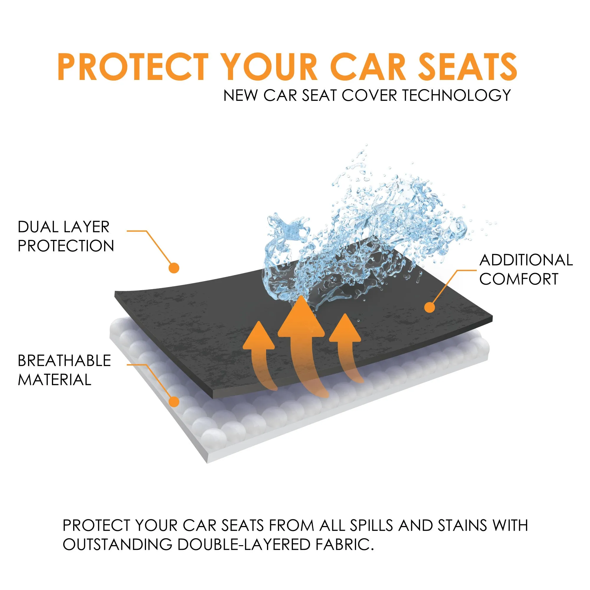 Ultra Modern Quilted Leatherette Seat Covers Full Set - Black