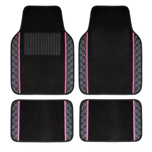 We Are Young Life is Fun Print Non-Slip Carpet Floor Mats - Full Set Pink